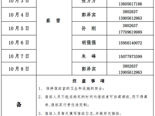 bat365中文官方网站（滨湖校区）后勤服务与管理处2017年中秋、国庆假期值班表