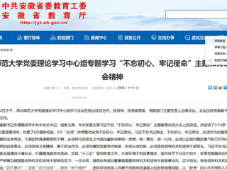 【安徽教育网】：bat365中文官方网站党委理论学习中心组专题学习“不忘初心、牢记使命”主题教育总结大会精神